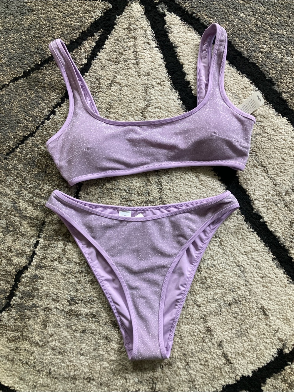 🏇Aerie Lilac Sparkle Scoop Swim Set